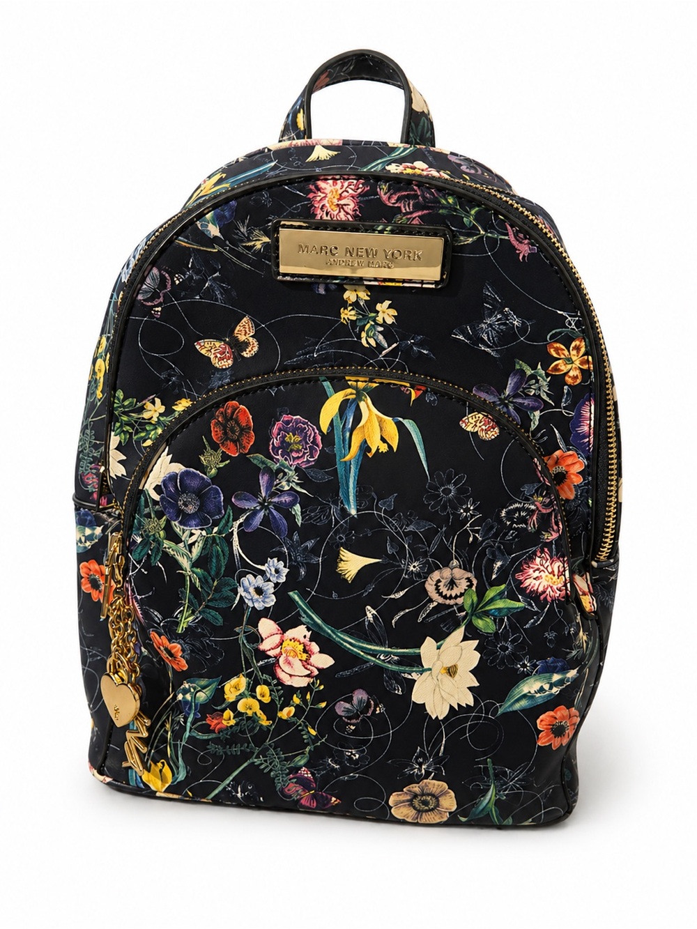 Marc New York Blue Floral Mini Backpack with Gold Hardware